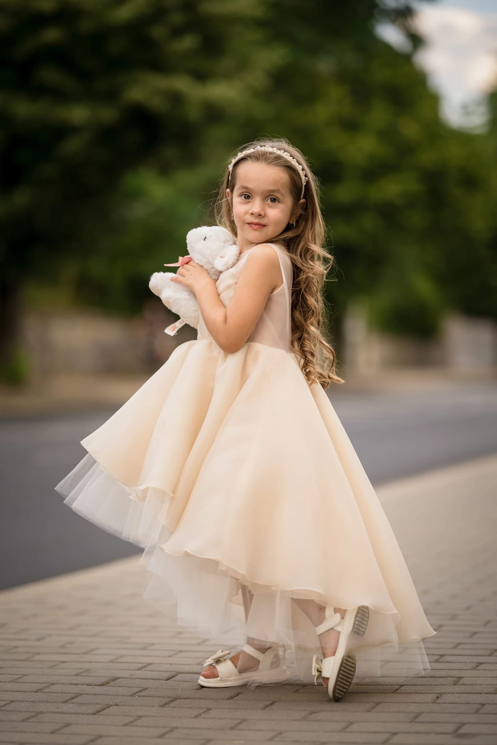 Girls' Formal Dress Charlotte | Nude & Ivory