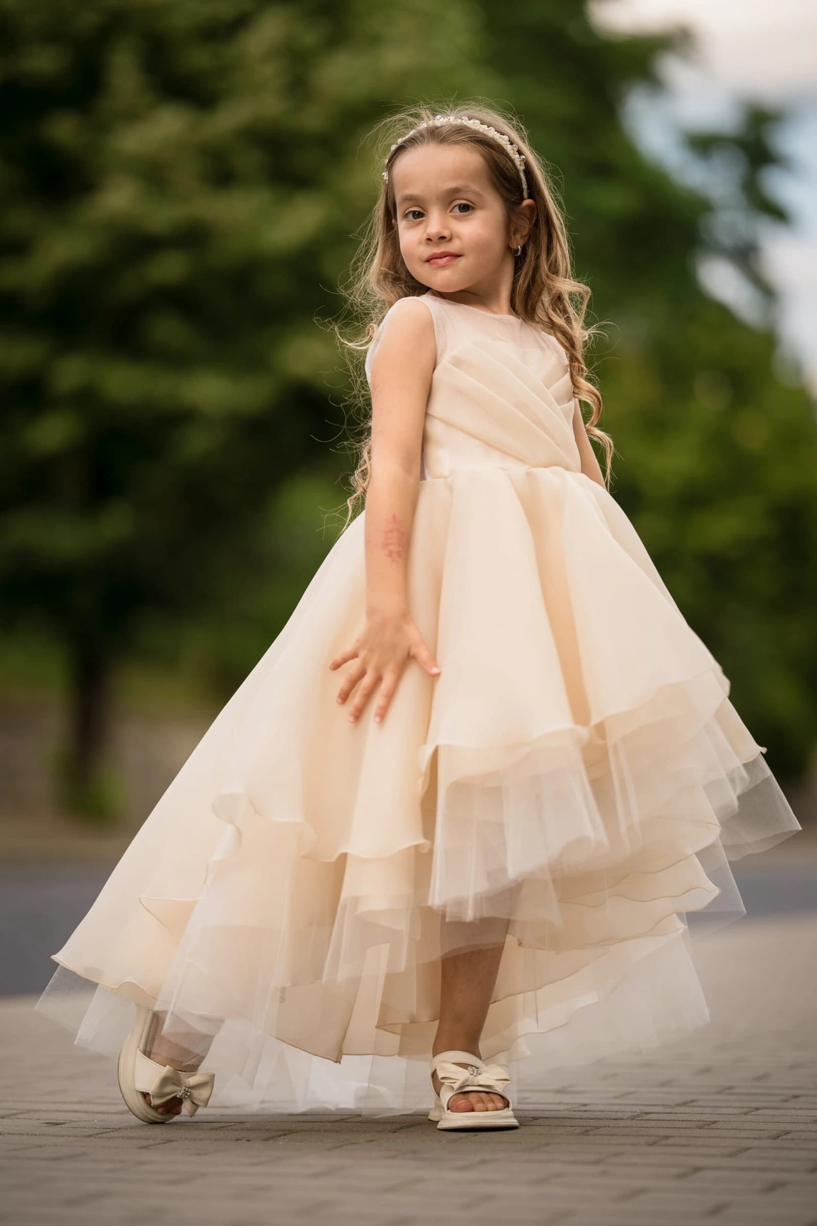 Girls' Formal Dress Charlotte | Nude & Ivory